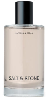 Salt & Stone Body Mist bottle highlights saffron and cedar for hydration