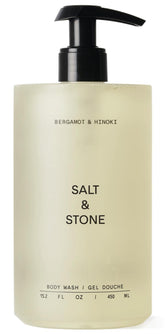 Salt & Stone body wash bottle front for daily refresh and soft skin.