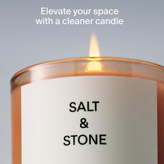 Salt & Stone bergamot-hinoki label-closeup showing craftsmanship and vibrant scent notes.