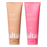 Saltair Santal Bloom bottle close-up, rich moisturizing formula for dry skin.