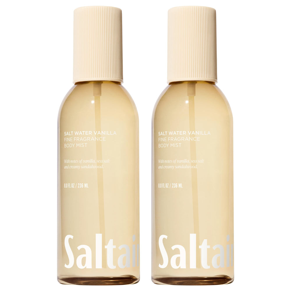 Saltair Body Mist 2-pack with vanilla salt water scent for daily refreshment.