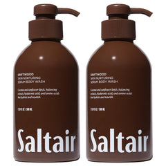 Saltair Driftwood bottle pump shows hydrating body wash for moisturized skin.