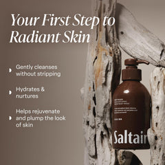 Saltair Driftwood lather demonstrates rich cleansing for soft, refreshed skin.