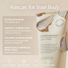 Saltair KP Body Scrub fragrance-free packaging emphasizes gentle formula.