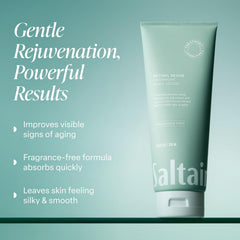 Close-up of Saltair Retinol Revive Night Lotion texture suggesting hydration and smoothness.