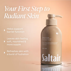 Saltair Santal Bloom 2-pack pumps highlight easy dispensing for fast showers.