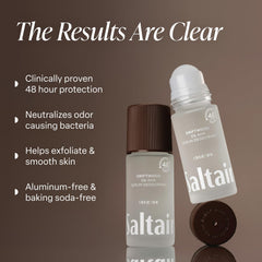 Saltair Serum Deodorant being applied to underarm for smooth, even-toned skin.