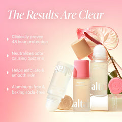 Saltair Serum Deodorant Signature Pinks application shows smooth glide without residue.