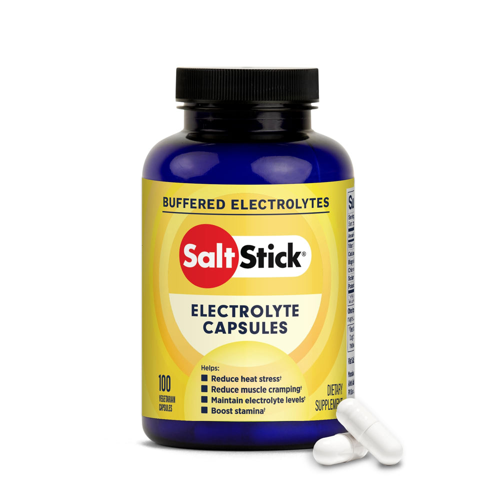 SaltStick electrolyte capsules bottle for convenient on-the-go hydration.