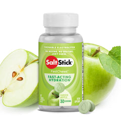 SaltStick FastChews green apple packaging for quick hydration.