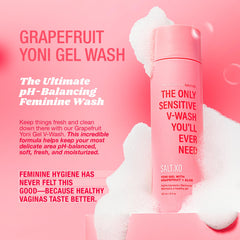 Salt.xo Grapefruit Sensitive Yoni Gel Wash pump for easy, mess-free dispensing.