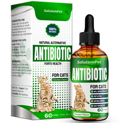 SalutemPet cat antibiotic liquid bottle for daily support