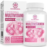 Sambugra liposomal multivitamin bottle for women highlighting daily nutrition