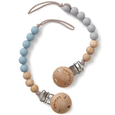 SAMiGO pacifier clip blue gray with secure clasp for easy reach