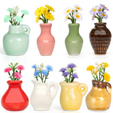 Samlior mini ceramic vase fridge magnet with yellow glaze adds bright fridge decor.