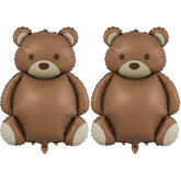 SAMOKA large Little Bear foil balloons, 35 inches, two-pack for celebrations