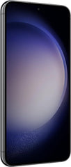 Samsung Galaxy S23 Phantom Black display closeup shows vibrant visuals for media on the go.