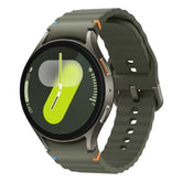 Samsung Galaxy Watch7 green front view, stylish wearable for daily use.