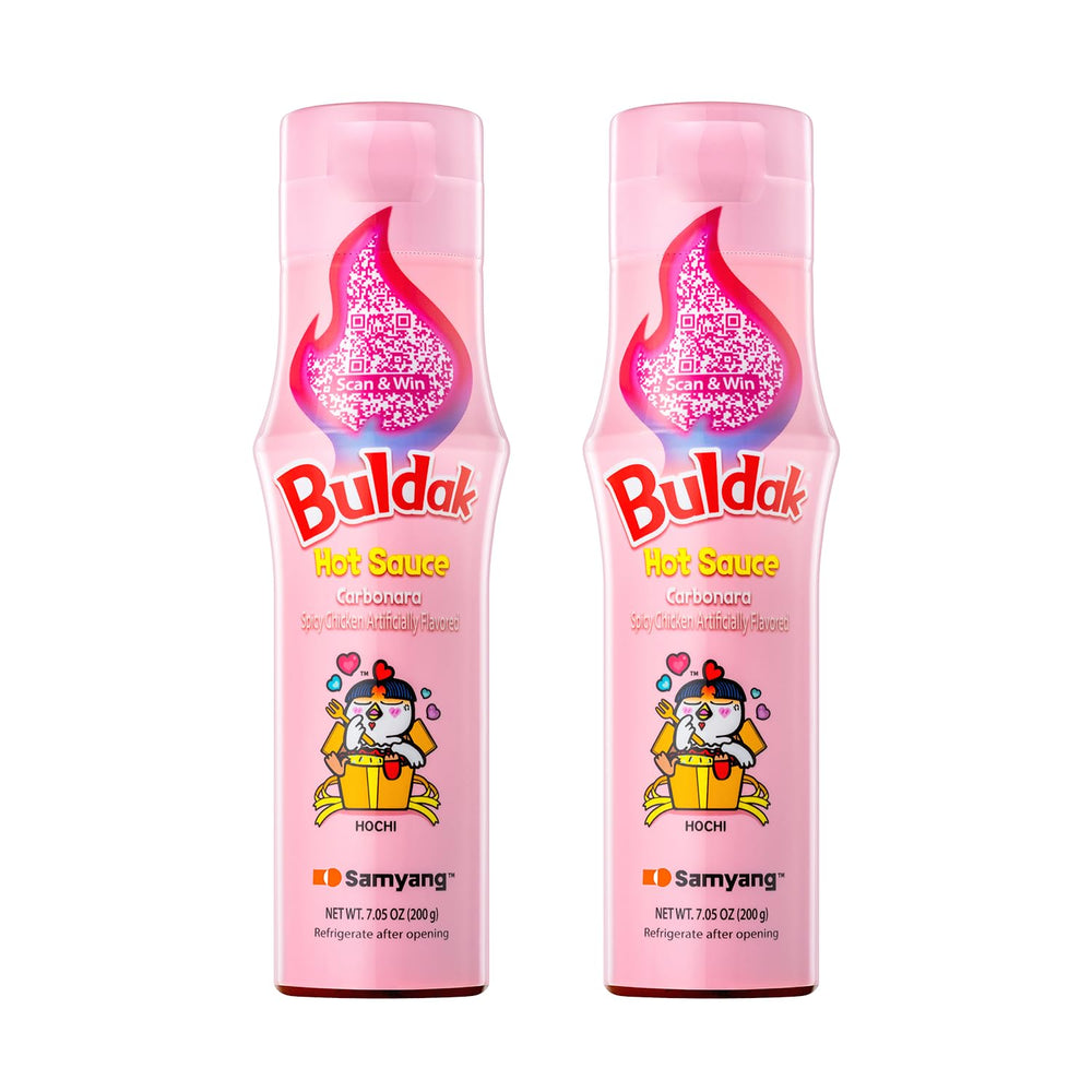 Samyang Buldak Carbonara sauce bottle ready for bold meals.