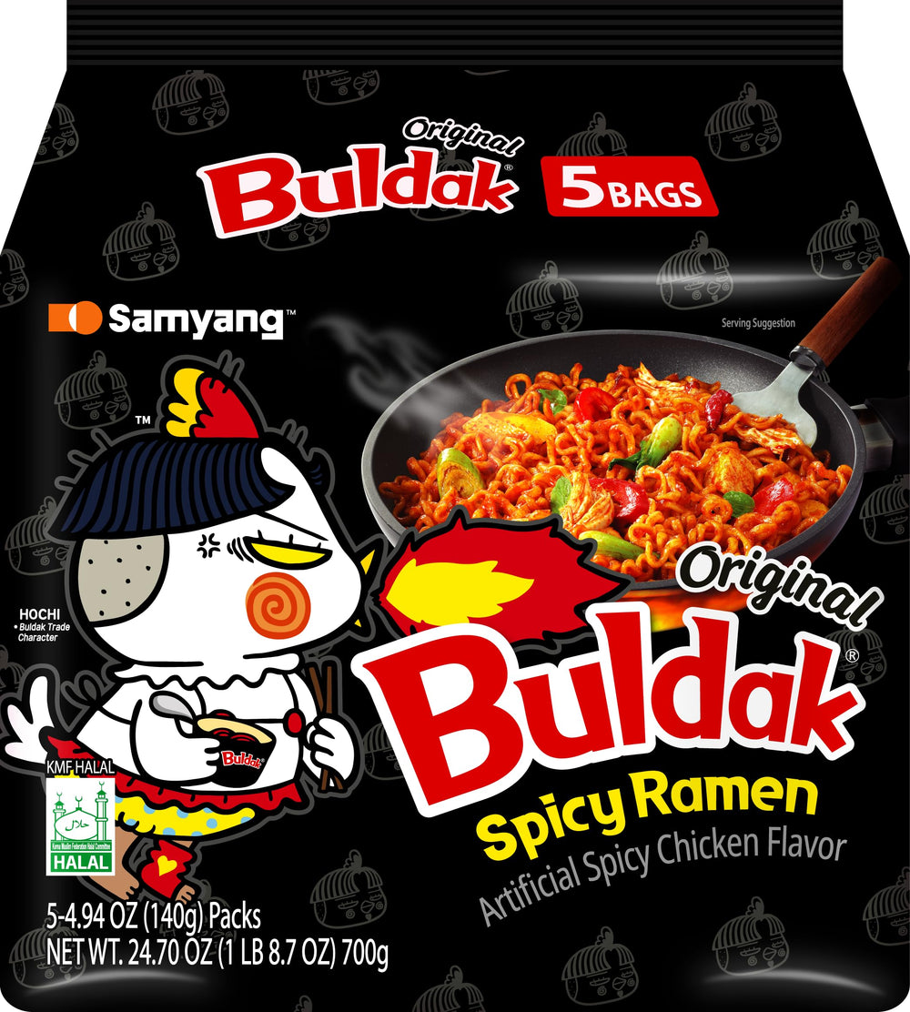SAMYANG Buldak spicy noodles pack-5 bold, quick meals for spice lovers