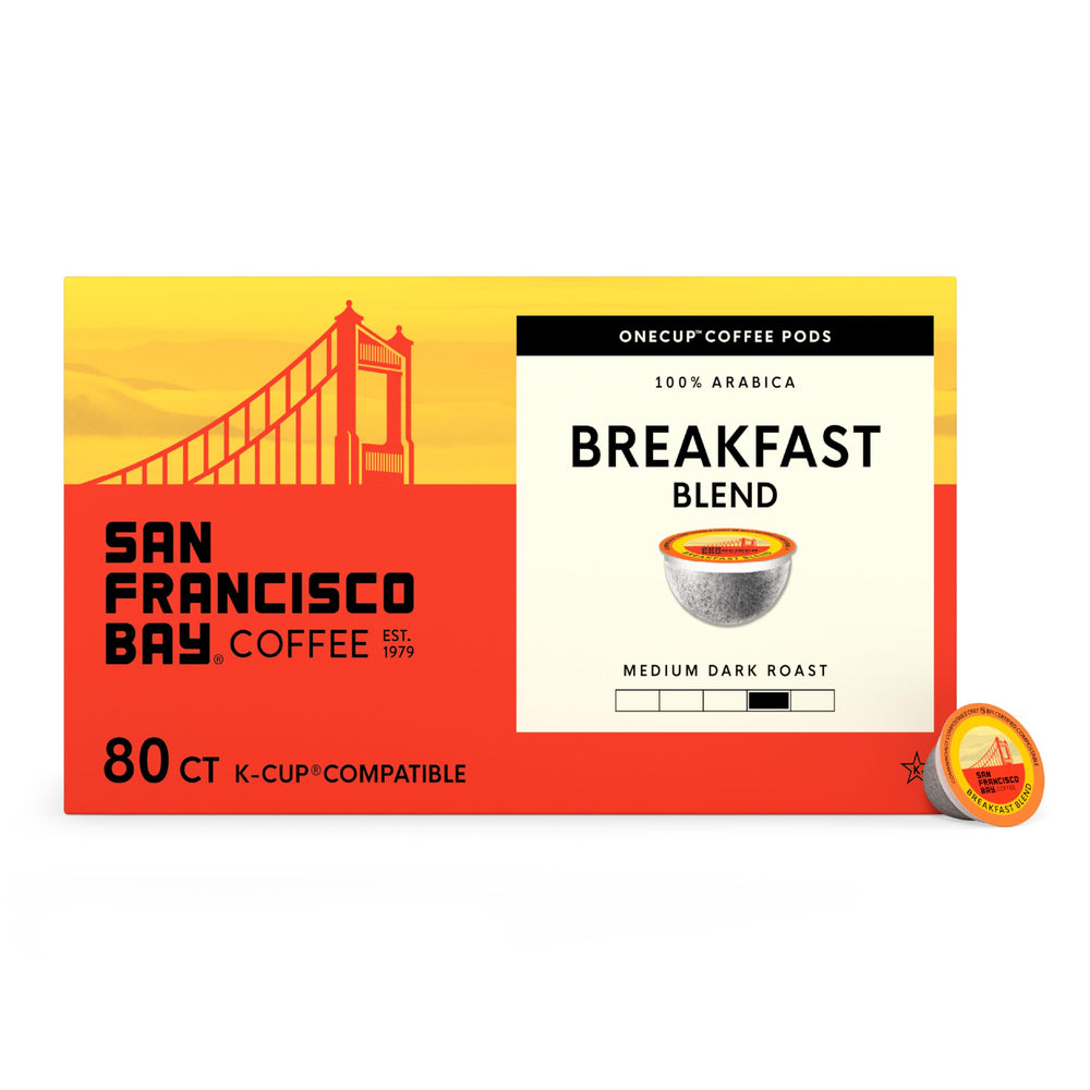 San Francisco Bay Breakfast Blend pods ready for quick morning brewing.