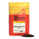 San Francisco Bay Breakfast Blend whole bean coffee in bag delivering a bright, smooth morning cup.