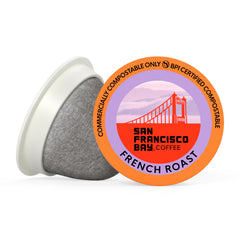 San Francisco Bay compostable pods and packaging highlighting sustainability.