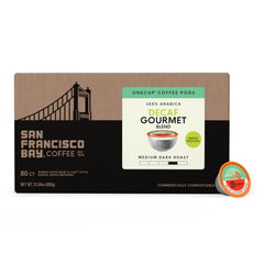 San Francisco Bay Decaf cup featuring a smooth medium-dark roast.