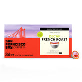 San Francisco Bay decaf French Roast pod showing bold roast flavor for a smooth evening.