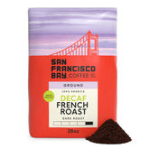 San Francisco Bay decaf ground coffee bag delivers rich aroma for daily brewing.