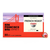 San Francisco Bay French Roast pod pours into mug showing bold morning brew