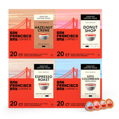 San Francisco Bay K-Cup variety-pack pods arranged for quick, flavorful mornings.