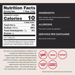 Close-up of the gluten-free label on the San-J Tamari Lite bottle.