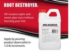 Sanco Root Destroyer dosing in a septic tank using 1/2 lb increments.