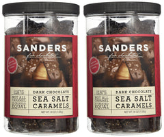 Sanders dark chocolate sea salt caramels 36oz two-pack on display, ideal gift or indulgent treat
