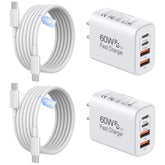 SandFox 60W USB-C charger block front powers multiple devices at once.