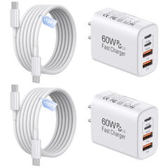 SandFox 60W USB-C charger block front powers multiple devices at once.