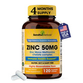Sandhu Herbals Zinc 50mg capsules in bottle for immune support