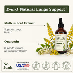 Label highlights mullein and quercetin ingredients on Sandhu's Mullein Drops