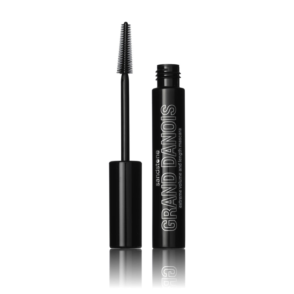 Sandstone Scandinavia hypoallergenic mascara tube in black for sensitive eyes and all-day wear.