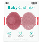 S&T INC. pink brush back view for gentle baby cleansing.