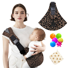 Sanilinwild baby sling front view; secure hands-free carry.
