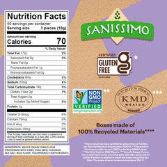 Close-up of Sanissimo Salmas oven-baked crackers showing crisp texture.