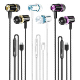 Sanluba 3-pack wired USB-C earbuds closeup for everyday listening.
