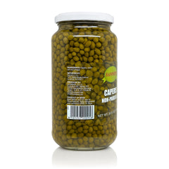 Sanniti Spanish capers used as garnish on a piccata dish.
