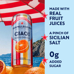 San Pellegrino CIAO blood orange closeup highlighting natural juice notes