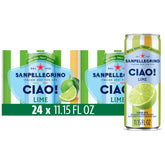 Sanpellegrino CIAO Lime bottle pour showing refreshing lime flavor for quick refreshment