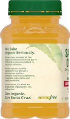 Santa Cruz Organic Apple Sauce 23oz plastic jar emphasizes convenient serving size.