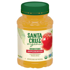 Santa Cruz Organic Apple Sauce jar with smooth texture, ideal for quick snacking.