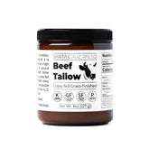 Santa Cruz Paleo Beef Tallow jar front—versatile for skin care and cooking.